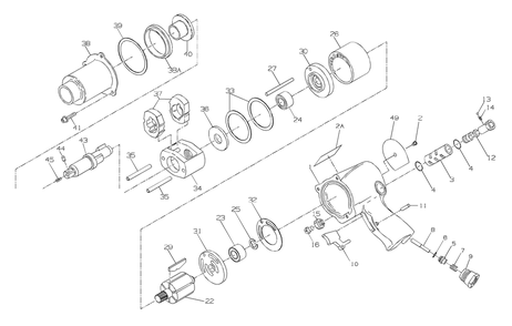 Part Location Diagram of 131-11 Ingersoll Rand Front End Plate